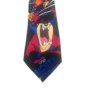 Looney Tunes Men's Novelty Neck Tie Black Multi 3 7/8" x 59"